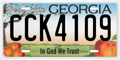 GA license plate CCK4109
