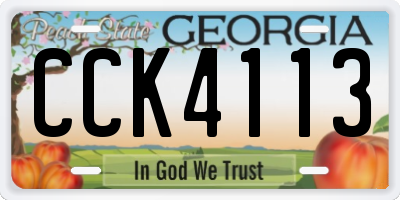GA license plate CCK4113