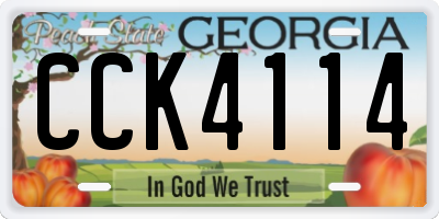 GA license plate CCK4114