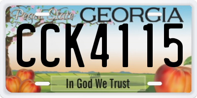 GA license plate CCK4115
