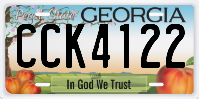 GA license plate CCK4122