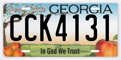 GA license plate CCK4131