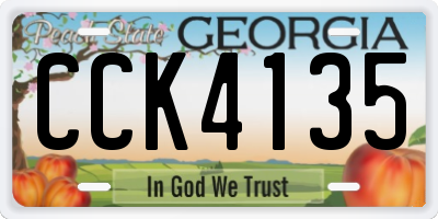 GA license plate CCK4135