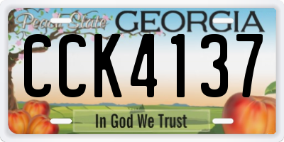 GA license plate CCK4137