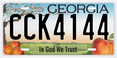 GA license plate CCK4144