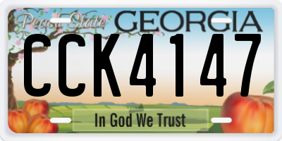 GA license plate CCK4147