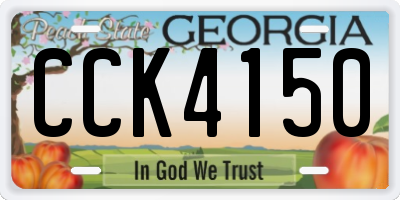 GA license plate CCK4150