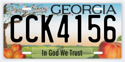 GA license plate CCK4156