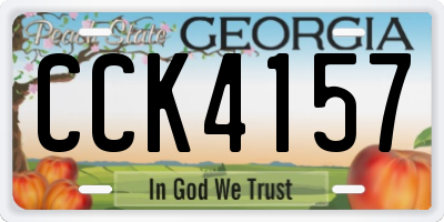 GA license plate CCK4157