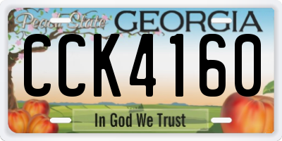 GA license plate CCK4160