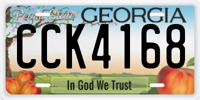 GA license plate CCK4168