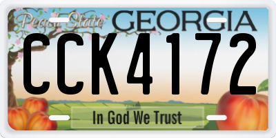 GA license plate CCK4172