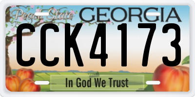 GA license plate CCK4173