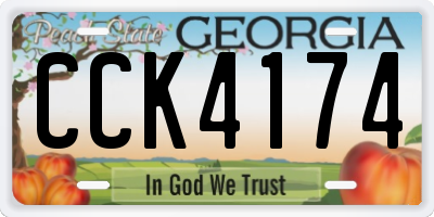 GA license plate CCK4174