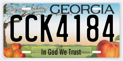 GA license plate CCK4184