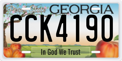 GA license plate CCK4190
