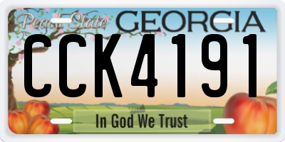 GA license plate CCK4191