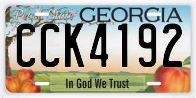 GA license plate CCK4192