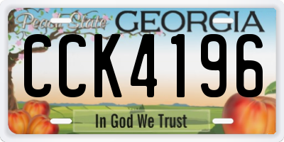 GA license plate CCK4196