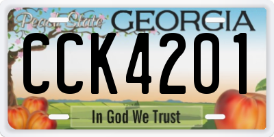 GA license plate CCK4201