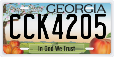 GA license plate CCK4205