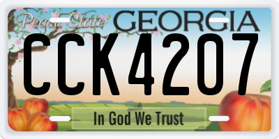 GA license plate CCK4207