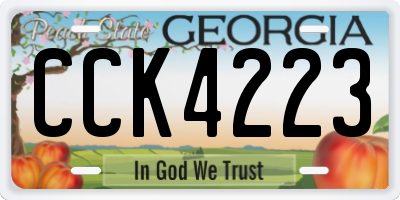 GA license plate CCK4223