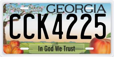 GA license plate CCK4225