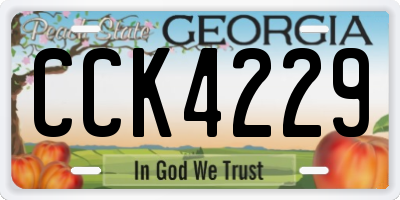 GA license plate CCK4229