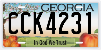 GA license plate CCK4231