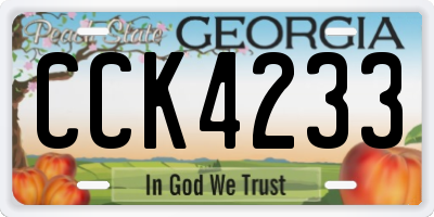 GA license plate CCK4233