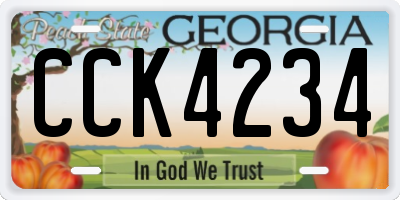 GA license plate CCK4234