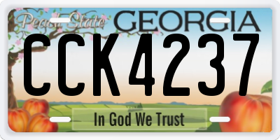 GA license plate CCK4237