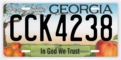 GA license plate CCK4238