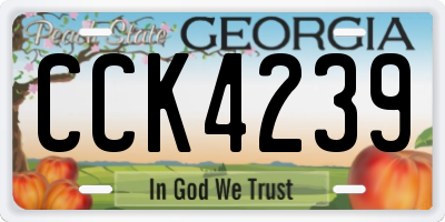 GA license plate CCK4239