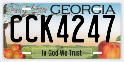 GA license plate CCK4247