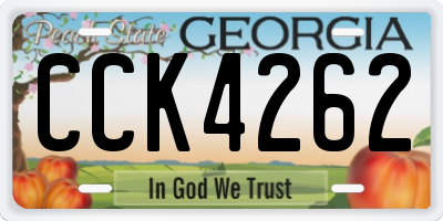 GA license plate CCK4262