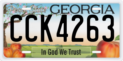 GA license plate CCK4263