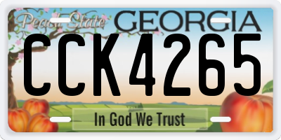 GA license plate CCK4265