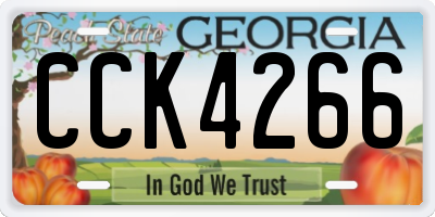 GA license plate CCK4266