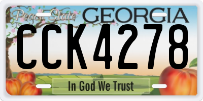 GA license plate CCK4278