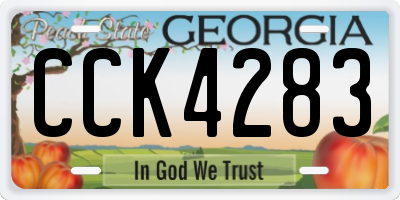GA license plate CCK4283