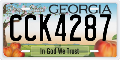GA license plate CCK4287