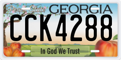 GA license plate CCK4288