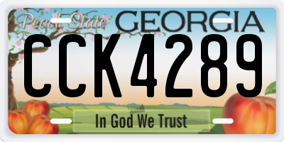 GA license plate CCK4289