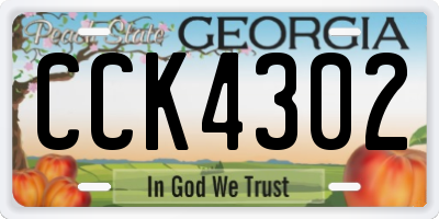 GA license plate CCK4302