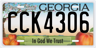 GA license plate CCK4306