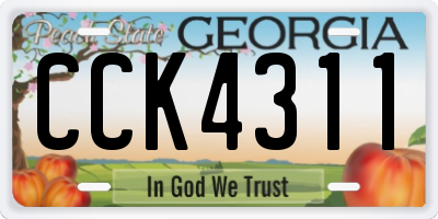 GA license plate CCK4311