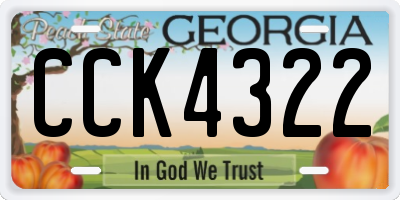GA license plate CCK4322