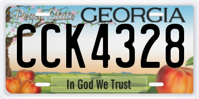 GA license plate CCK4328